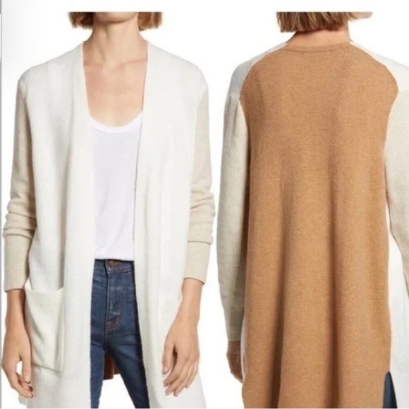 Madewell Kent Colorblock Wool/ Alpaca blend Cardigan Size Small - Picture 1 of 10